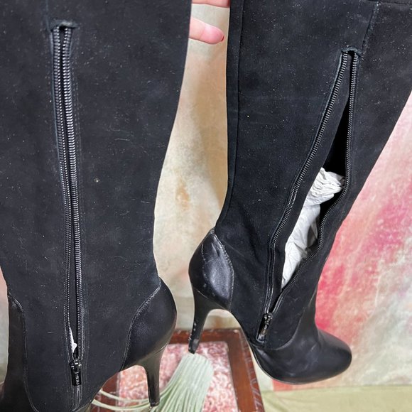 📌Colin Stuart Black Over the Knee Heeled Boots - Picture 6 of 15